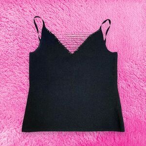 Beaded Black Cami Tank 
